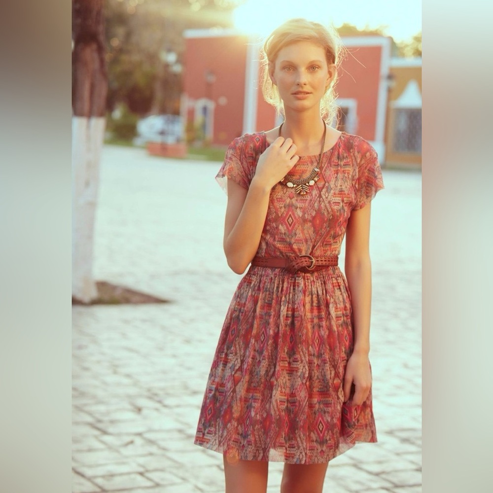 Elegant Aztec Patterned Dress